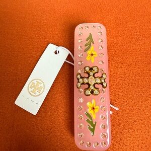 Tory Burch Women's Roxanne Embellished 
Barrette Hair Clip Pink ONLY